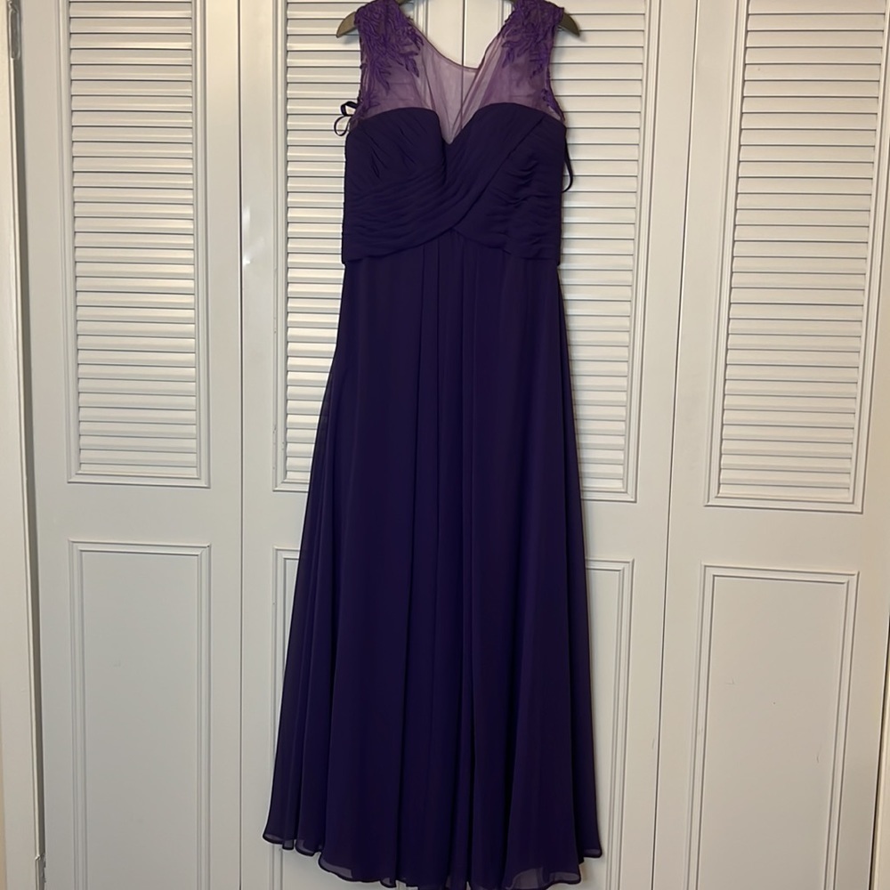 Morilee by Madeline Gardner V-neck Floor-Length Chiffon Evening‎ Dress size 12